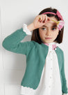 Openwork Hem Single Button Cardigan in Green (6mths-10yrs) Knitwear  from Pepa London US