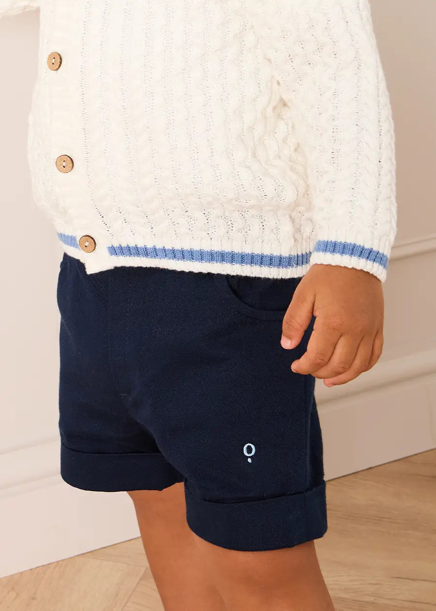 Insignia Elasticated Waist Turn-up Shorts in Navy (12mths-4yrs) Shorts from Pepa London