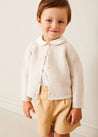 Plain Cardigan in Cream (6mths-10yrs) Knitwear from Pepa London US