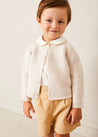 Hand Smocked Peter Pan Collar Short Sleeve Two Piece Set in Beige (18mths-6yrs) TWO PIECE SETS from Pepa London US