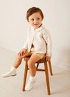 Hand Smocked Peter Pan Collar Short Sleeve Two Piece Set in Beige (18mths-6yrs) TWO PIECE SETS from Pepa London US