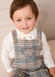Walcott Check Short Dungarees in Blue (18mths-4yrs) Dungarees from Pepa London US