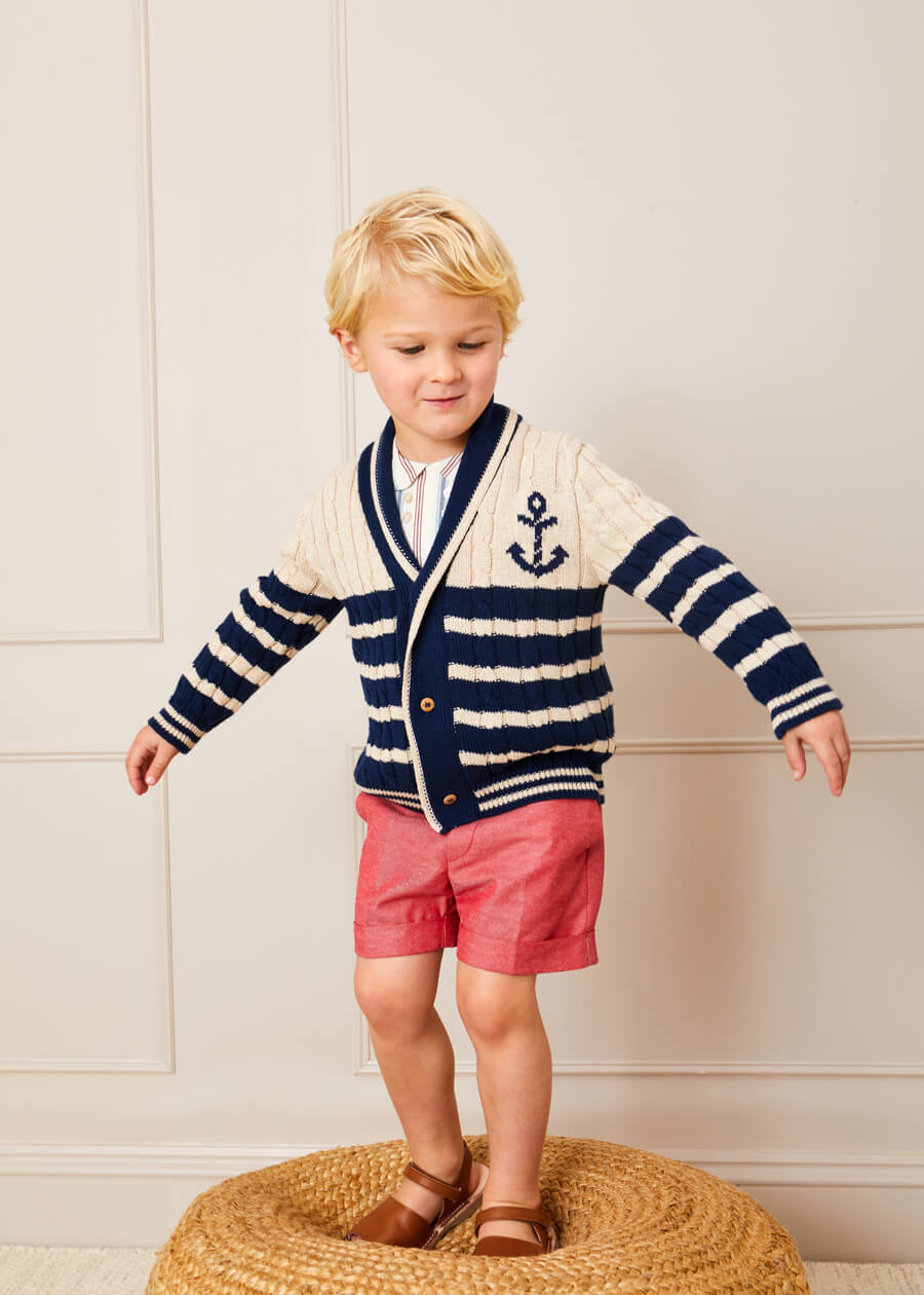 Plain Linen Toddler Shorts in Red (12mths-4yrs) Shorts from Pepa London US