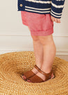 Plain Linen Toddler Shorts in Red (18mths-4yrs) Shorts from Pepa London US