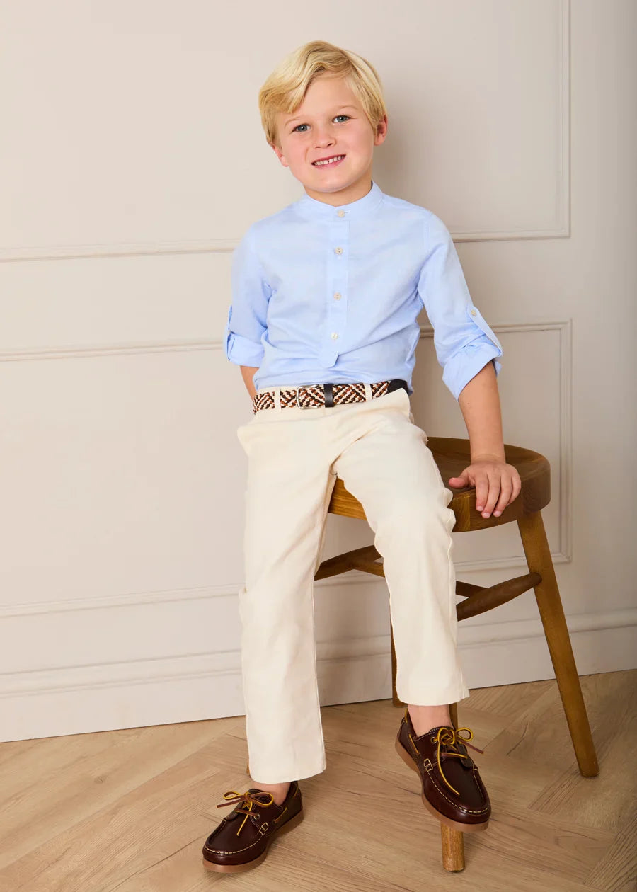 Plain Chino Trousers in Cream (4-10yrs) TROUSERS from Pepa London US