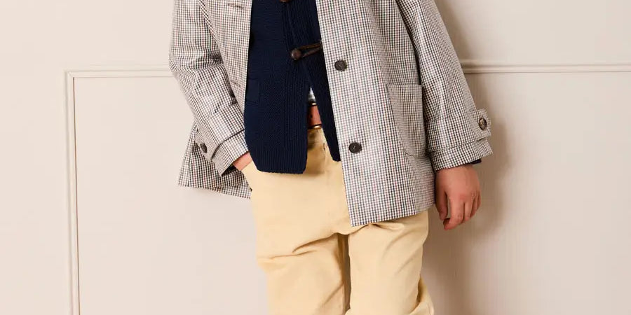 Sloane Check Raincoat with Pockets in Camel (4-10yrs) Coats from Pepa London US