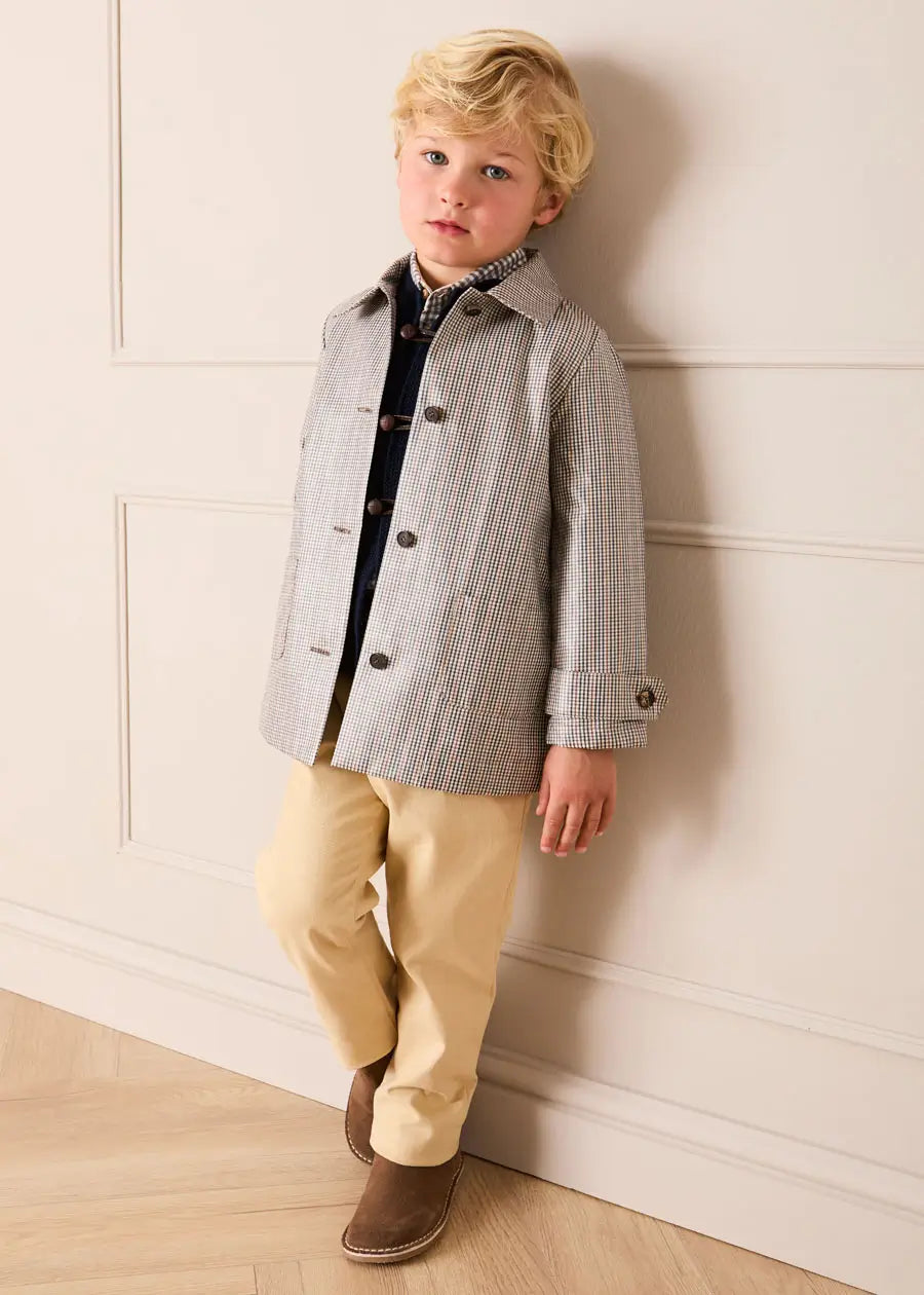 Sloane Check Raincoat with Pockets in Camel (4-10yrs) Coats from Pepa London US
