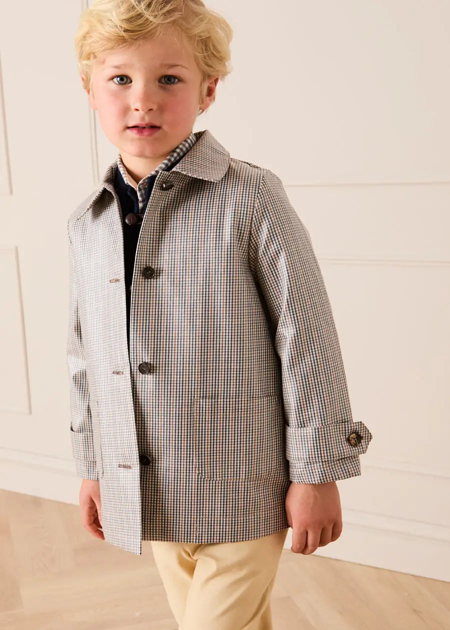 Sloane Check Raincoat with Pockets in Camel (4-10yrs) Coats from Pepa London US