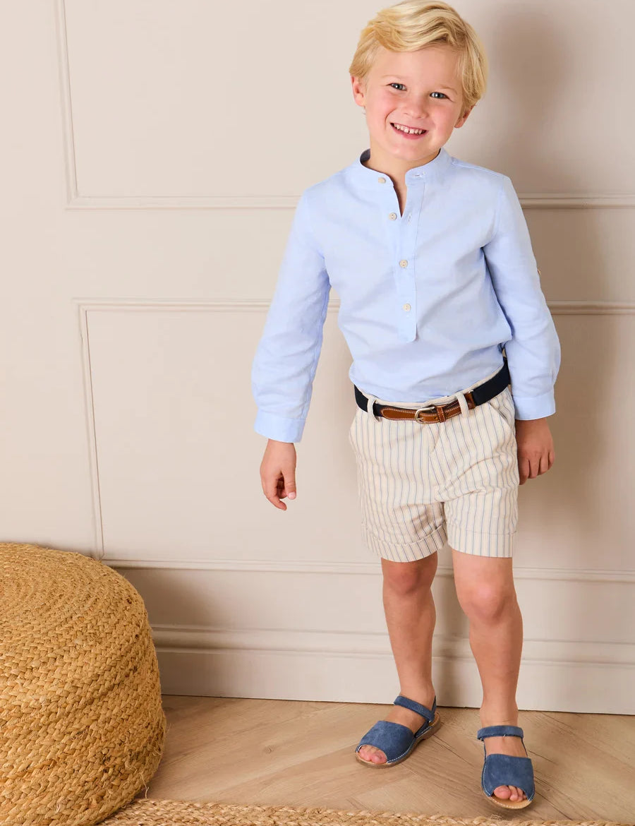 Percy Stripe Tailored Shorts in Blue (4- 10yrs) SHORTS from Pepa London US