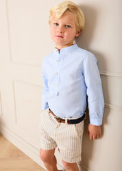 Percy Stripe Tailored Shorts in Blue (4- 10yrs)