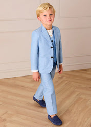 Plain Patch Pocket Blazer in Sky Blue (4- 10yrs) COATS from Pepa London US