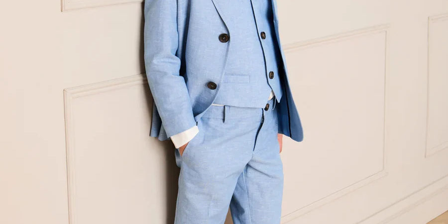 Plain Trousers in Sky Blue (4- 10yrs) TROUSERS from Pepa London US