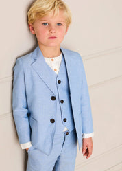 The Sky Blue Linen 3 Piece Suit Boy Look Look from Pepa London US
