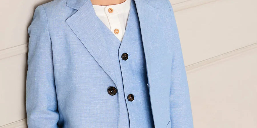 Plain Patch Pocket Blazer in Sky Blue (4- 10yrs) COATS from Pepa London US