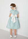 Teal Flower Girl Occasion Dress with Ivory Sash (12mths-10yrs) Dresses  from Pepa London US