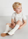 Baby Boy Celebration Beige Bloomers and Linen Shirt Set (12mths-3yrs) Sets  from Pepa London US