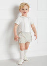 Baby Boy Celebration Beige Bloomers and Linen Shirt Set (12mths-3yrs) Sets  from Pepa London US