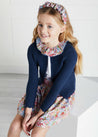 Openwork Hem Single Button Cardigan in Blue (6mths-10yrs) Knitwear  from Pepa London US