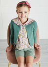 Openwork Hem Single Button Cardigan in Green (6mths-10yrs) Knitwear  from Pepa London US