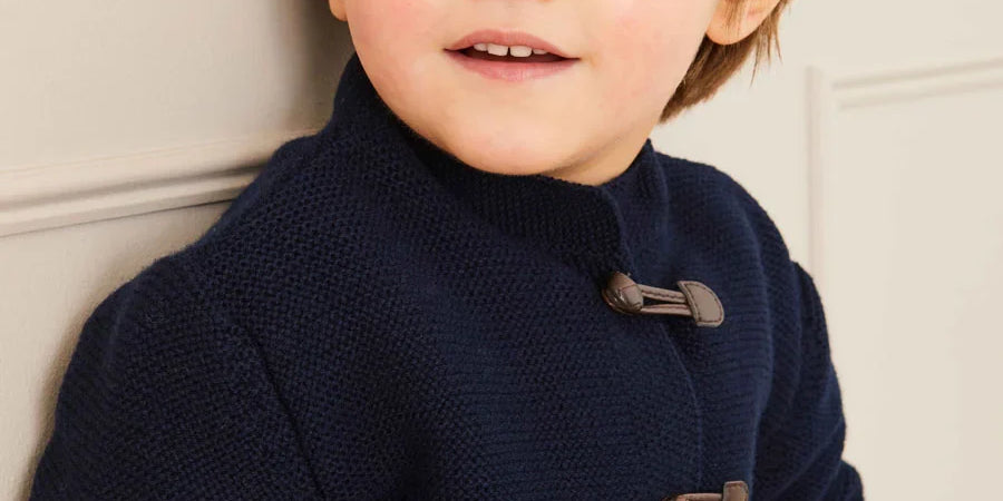 Toggle Fastening Cardigan in Navy (12mths-10yrs) Knitwear from Pepa London US