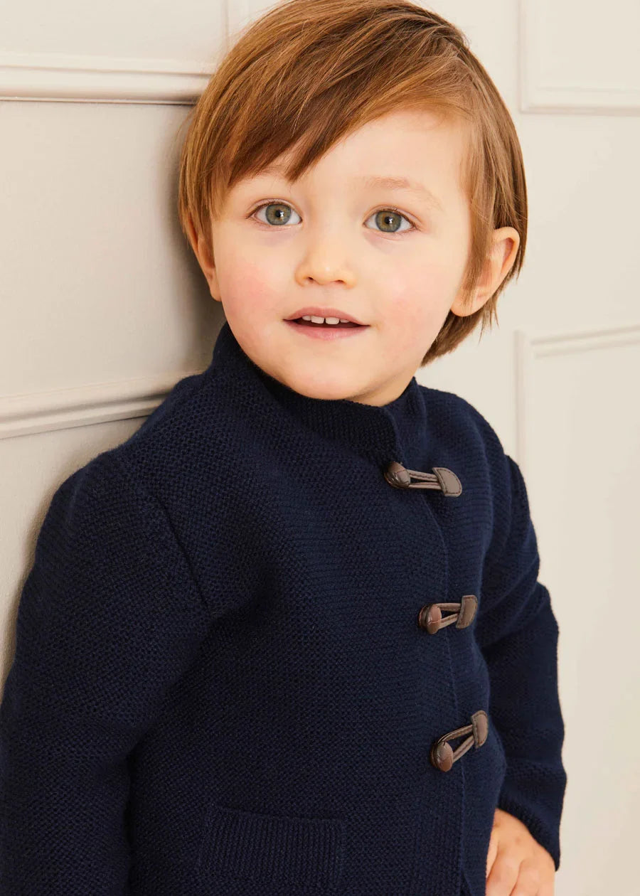 Toggle Fastening Cardigan in Navy (12mths-10yrs) Knitwear  from Pepa London US