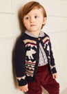 Bear Intarsia Cardigan in Navy (6mths-3yrs) Knitwear  from Pepa London US