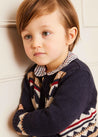 Bear Intarsia Cardigan in Navy (6mths-3yrs) Knitwear  from Pepa London US