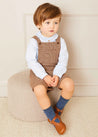 Chester Check Dungarees in Caramel (18mths-4yrs) Dungarees  from Pepa London US