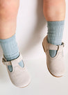 T-Bar Suede Baby Shoes in Beige (20-24EU) Shoes  from Pepa London US
