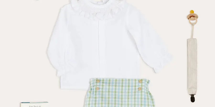 The Maxwell Gingham Bloomers Newborn Look Look from Pepa London US