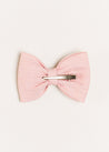 Plain Medium Bow Clip in Pink Hair Accessories  from Pepa London US