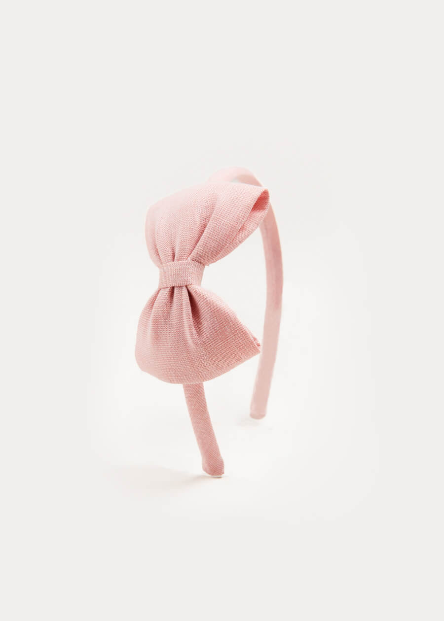 Plain Medium Bow Headband in Pink HAIR ACCESSORIES from Pepa London US