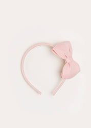 Plain Medium Bow Headband in Pink HAIR ACCESSORIES from Pepa London US