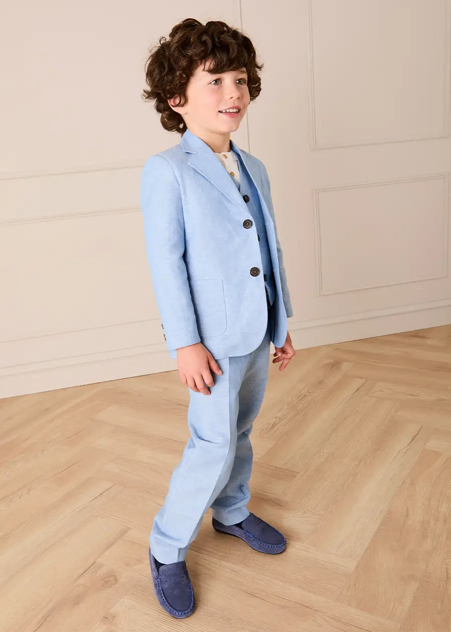 Plain Trousers in Sky Blue (4- 10yrs) TROUSERS from Pepa London US