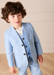 The Sky Blue Linen 3 Piece Suit Boy Look Look from Pepa London US