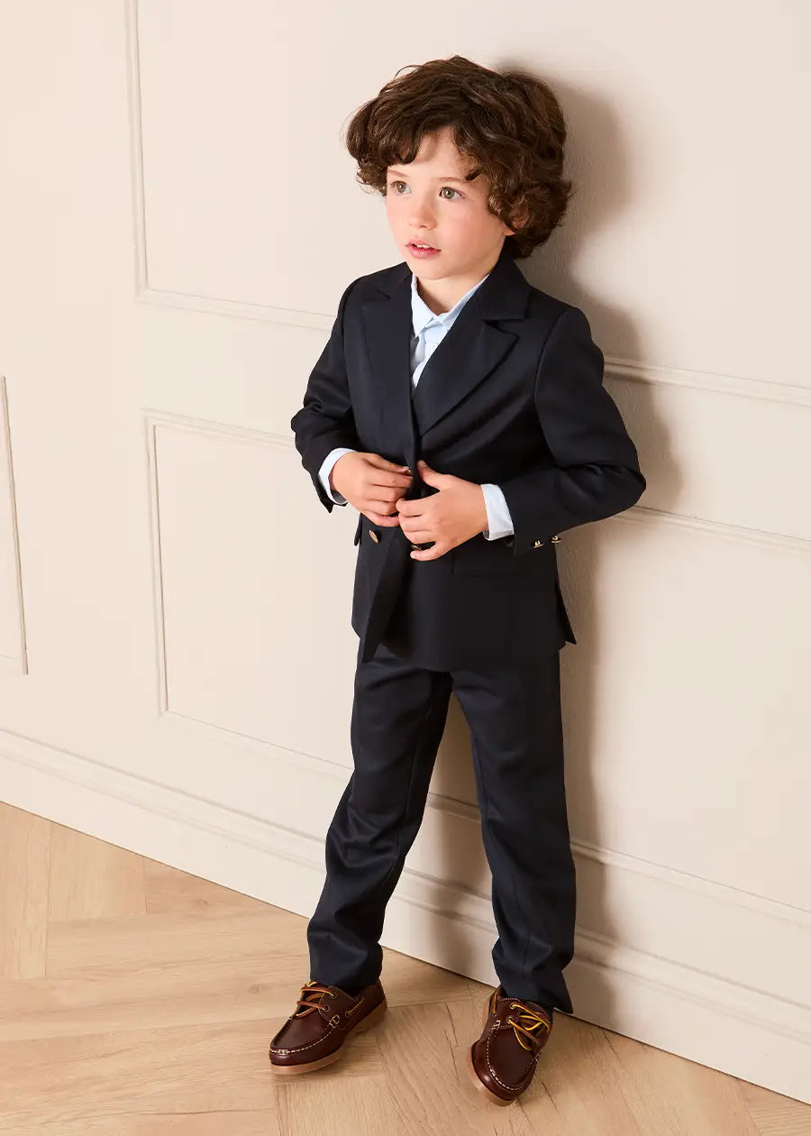 Double Breasted Wool Blazer Jacket in Navy (4-10yrs) COATS from Pepa London US