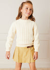 Herringbone Pleated Leather Buckled Kilt in Mustard (2-10yrs) Skirts  from Pepa London US