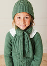 Cable Knit Scarf in Green Knitted Accessories  from Pepa London US