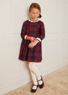 Tartan Peter Pan Collar Belted Dress In Red (12mths-10yrs) DRESSES  from Pepa London US