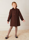 Traditional Double Breasted Coat in Brown (12mths-10yrs) Coats  from Pepa London US