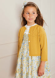 Openwork Buttoned Cardigan in Mustard (12mths-10yrs) Knitwear from Pepa London US