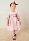 Double Breasted Hand Smocked Collar Dress In Rose Pink (12mths-10yrs) DRESSES  from Pepa London US