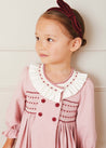 Double Breasted Hand Smocked Collar Dress In Rose Pink (12mths-10yrs) DRESSES  from Pepa London US