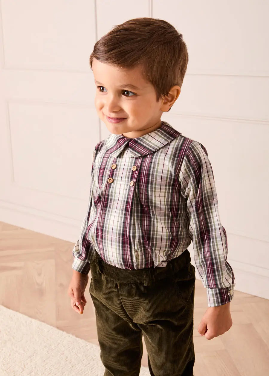 Whittaker Check Long Sleeve Shirt in Brown (12mths-4yrs) Shirts from Pepa London US