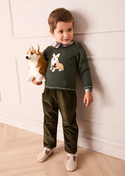 Corduroy Chino Trousers in Green (18mths-5yrs) Trousers from Pepa London US