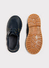 Leather Boat Shoes in Navy (26-34EU) Shoes  from Pepa London US