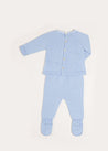 Lace Trim Knitted Set in Blue (1-6mths) Knitted Sets  from Pepa London US