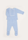 Lace Trim Knitted Set in Blue (1-6mths) Knitted Sets  from Pepa London US