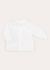 Handsmocked Collar Long Sleeve Blouse In Baby Pink (0-12mths) BLOUSES  from Pepa London US