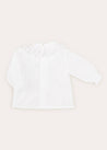 Hand Smocked Collar Long Sleeve Blouse In Baby Pink (0-12mths) BLOUSES  from Pepa London US